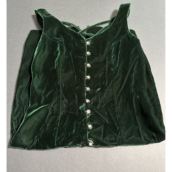 Emerald Green Strappy Front Diamond Buttons Bodycon Dress CDC Evening Size 6 - Picture 10 of 16